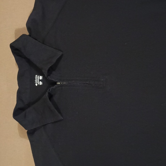 Columbia Mens Black Polo Shirt Short  with zipper Sleeve Black Size XXL - Picture 1 of 12